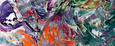 Renk dokusu. Tuvale elle çizilmiş yağlı boya resim. Soyut sanat geçmişi. Modern, çağdaş sanat. Renkli tuval. Duvar dekoru arkaplanı