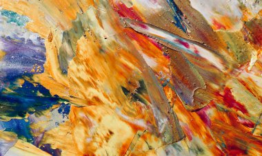 Renk dokusu. Tuvale elle çizilmiş yağlı boya resim. Soyut sanat geçmişi. Modern, çağdaş sanat. Renkli tuval. Duvar dekoru arkaplanı