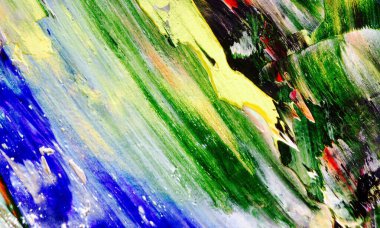 Renk dokusu. Tuvale elle çizilmiş yağlı boya resim. Soyut sanat geçmişi. Modern, çağdaş sanat. Renkli tuval. Duvar dekoru arkaplanı