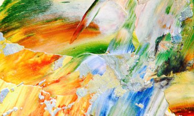 Renk dokusu. Tuvale elle çizilmiş yağlı boya resim. Soyut sanat geçmişi. Modern, çağdaş sanat. Renkli tuval. Duvar dekoru arkaplanı