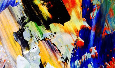 Renk dokusu. Tuvale elle çizilmiş yağlı boya resim. Soyut sanat geçmişi. Modern, çağdaş sanat. Renkli tuval. Duvar dekoru arkaplanı