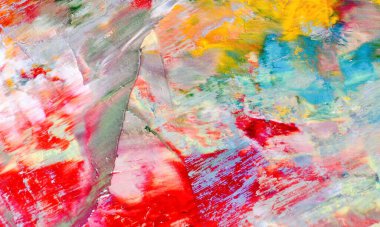 Renk dokusu. Tuvale elle çizilmiş yağlı boya resim. Soyut sanat geçmişi. Modern, çağdaş sanat. Renkli tuval. Duvar dekoru arkaplanı