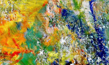 Renk dokusu. Tuvale elle çizilmiş yağlı boya resim. Soyut sanat geçmişi. Modern, çağdaş sanat. Renkli tuval. Duvar dekoru arkaplanı