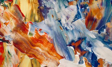 El çizimi. Soyut sanat arkaplanı. Renk dokusu. Modern, çağdaş sanat. Renkli tuval. Duvar dekoru arkaplanı