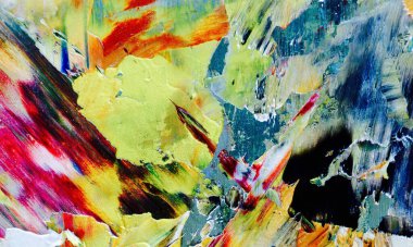 Renk dokusu. Tuvale elle çizilmiş yağlı boya resim. Soyut sanat geçmişi. Modern, çağdaş sanat. Renkli tuval. Duvar dekoru arkaplanı