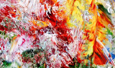 Renk dokusu. Tuvale elle çizilmiş yağlı boya resim. Soyut sanat geçmişi. Modern, çağdaş sanat. Renkli tuval. Duvar dekoru arkaplanı