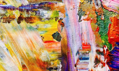 Renk dokusu. Tuvale elle çizilmiş yağlı boya resim. Soyut sanat geçmişi. Modern, çağdaş sanat. Renkli tuval. Duvar dekoru arkaplanı