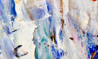 Renk dokusu. Tuvale elle çizilmiş yağlı boya resim. Soyut sanat geçmişi. Modern, çağdaş sanat. Renkli tuval. Duvar dekoru arkaplanı