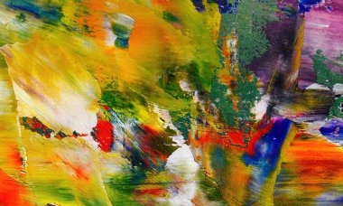 Renk dokusu. Tuvale elle çizilmiş yağlı boya resim. Soyut sanat geçmişi. Modern, çağdaş sanat. Renkli tuval. Duvar dekoru arkaplanı