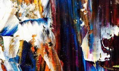 Renk dokusu. Tuvale elle çizilmiş yağlı boya resim. Soyut sanat geçmişi. Modern, çağdaş sanat. Renkli tuval. Duvar dekoru arkaplanı