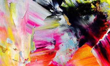 Renk dokusu. Tuvale elle çizilmiş yağlı boya resim. Soyut sanat geçmişi. Modern, çağdaş sanat. Renkli tuval. Duvar dekoru arkaplanı