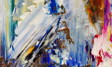 Renk dokusu. Tuvale elle çizilmiş yağlı boya resim. Soyut sanat geçmişi. Modern, çağdaş sanat. Renkli tuval. Duvar dekoru arkaplanı