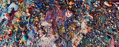 Renk dokusu. Tuvale elle çizilmiş yağlı boya resim. Soyut sanat geçmişi. Modern, çağdaş sanat. Renkli tuval. Duvar dekoru arkaplanı