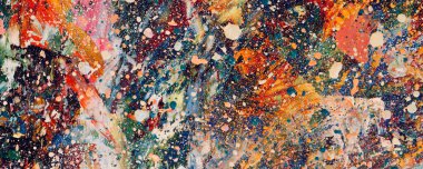 Renk dokusu. Tuvale elle çizilmiş yağlı boya resim. Soyut sanat geçmişi. Modern, çağdaş sanat. Renkli tuval. Duvar dekoru arkaplanı