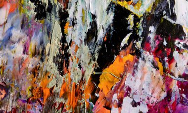 Renk dokusu. Tuvale elle çizilmiş yağlı boya resim. Soyut sanat geçmişi. Modern, çağdaş sanat. Renkli tuval. Duvar dekoru arkaplanı