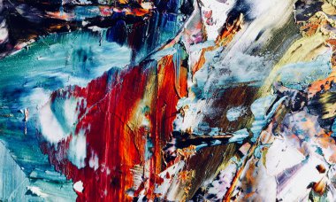 Renk dokusu. Tuvale elle çizilmiş yağlı boya resim. Soyut sanat geçmişi. Modern, çağdaş sanat. Renkli tuval. Duvar dekoru arkaplanı