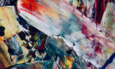 Renk dokusu. Tuvale elle çizilmiş yağlı boya resim. Soyut sanat geçmişi. Modern, çağdaş sanat. Renkli tuval. Duvar dekoru arkaplanı