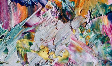 Renk dokusu. Tuvale elle çizilmiş yağlı boya resim. Soyut sanat geçmişi. Modern, çağdaş sanat. Renkli tuval. Duvar dekoru arkaplanı