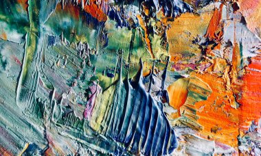 Renk dokusu. Tuvale elle çizilmiş yağlı boya resim. Soyut sanat geçmişi. Modern, çağdaş sanat. Renkli tuval. Duvar dekoru arkaplanı