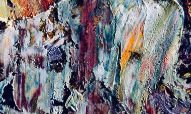 Renk dokusu. Tuvale elle çizilmiş yağlı boya resim. Soyut sanat geçmişi. Modern, çağdaş sanat. Renkli tuval. Duvar dekoru arkaplanı
