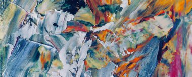 Renk dokusu. Tuvale elle çizilmiş yağlı boya resim. Soyut sanat geçmişi. Modern, çağdaş sanat. Renkli tuval. Duvar dekoru arkaplanı