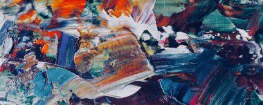 Renk dokusu. Tuvale elle çizilmiş yağlı boya resim. Soyut sanat geçmişi. Modern, çağdaş sanat. Renkli tuval. Duvar dekoru arkaplanı
