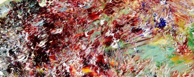Renk dokusu. Tuvale elle çizilmiş yağlı boya resim. Soyut sanat geçmişi. Modern, çağdaş sanat. Renkli tuval. Duvar dekoru arkaplanı