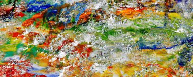 Renk dokusu. Tuvale elle çizilmiş yağlı boya resim. Soyut sanat geçmişi. Modern, çağdaş sanat. Renkli tuval. Duvar dekoru arkaplanı