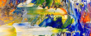 Renk dokusu. Tuvale elle çizilmiş yağlı boya resim. Soyut sanat geçmişi. Modern, çağdaş sanat. Renkli tuval. Duvar dekoru arkaplanı