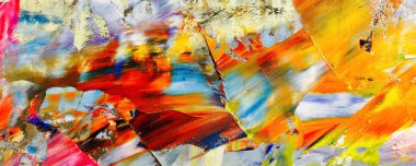 Renk dokusu. Tuvale elle çizilmiş yağlı boya resim. Soyut sanat geçmişi. Modern, çağdaş sanat. Renkli tuval. Duvar dekoru arkaplanı