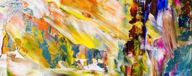 Renk dokusu. Tuvale elle çizilmiş yağlı boya resim. Soyut sanat geçmişi. Modern, çağdaş sanat. Renkli tuval. Duvar dekoru arkaplanı