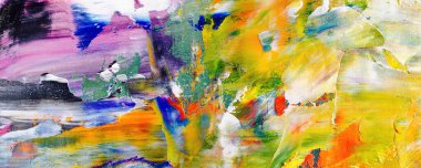 Renk dokusu. Tuvale elle çizilmiş yağlı boya resim. Soyut sanat geçmişi. Modern, çağdaş sanat. Renkli tuval. Duvar dekoru arkaplanı