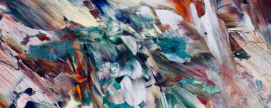 Renk dokusu. Tuvale elle çizilmiş yağlı boya resim. Soyut sanat geçmişi. Modern, çağdaş sanat. Renkli tuval. Duvar dekoru arkaplanı