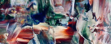 Renk dokusu. Tuvale elle çizilmiş yağlı boya resim. Soyut sanat geçmişi. Modern, çağdaş sanat. Renkli tuval. Duvar dekoru arkaplanı