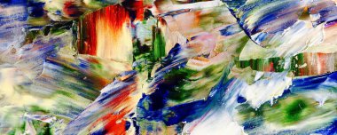 Renk dokusu. Tuvale elle çizilmiş yağlı boya resim. Soyut sanat geçmişi. Modern, çağdaş sanat. Renkli tuval. Duvar dekoru arkaplanı