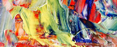 Renk dokusu. Tuvale elle çizilmiş yağlı boya resim. Soyut sanat geçmişi. Modern, çağdaş sanat. Renkli tuval. Duvar dekoru arkaplanı