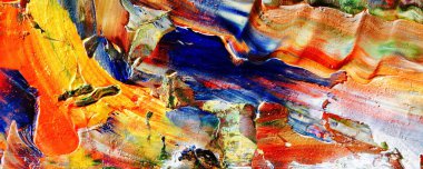 Renk dokusu. Tuvale elle çizilmiş yağlı boya resim. Soyut sanat geçmişi. Modern, çağdaş sanat. Renkli tuval. Duvar dekoru arkaplanı