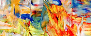 Renk dokusu. Tuvale elle çizilmiş yağlı boya resim. Soyut sanat geçmişi. Modern, çağdaş sanat. Renkli tuval. Duvar dekoru arkaplanı