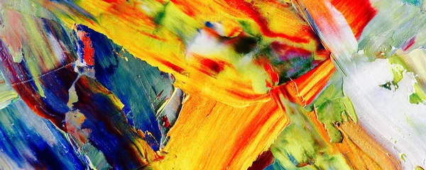 Textura Colorida Pintura Óleo Desenhada Mão Sobre Tela Fundo Arte — Fotografia de Stock