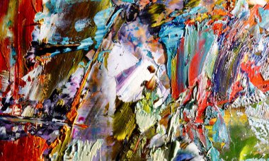 Renk dokusu. Tuvale elle çizilmiş yağlı boya resim. Soyut sanat geçmişi. Modern, çağdaş sanat. Renkli tuval. Duvar dekoru arkaplanı