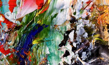 Renk dokusu. Tuvale elle çizilmiş yağlı boya resim. Soyut sanat geçmişi. Modern, çağdaş sanat. Renkli tuval. Duvar dekoru arkaplanı