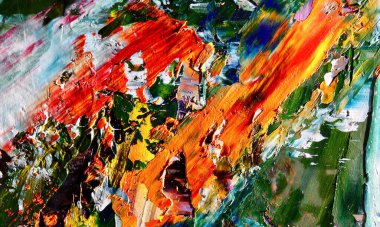 Renk dokusu. Tuvale elle çizilmiş yağlı boya resim. Soyut sanat geçmişi. Modern, çağdaş sanat. Renkli tuval. Duvar dekoru arkaplanı