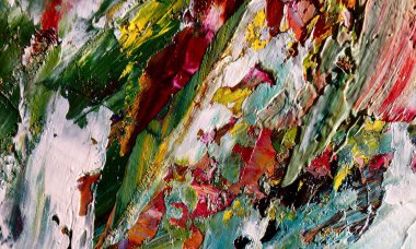 Renk dokusu. Tuvale elle çizilmiş yağlı boya resim. Soyut sanat geçmişi. Modern, çağdaş sanat. Renkli tuval. Duvar dekoru arkaplanı