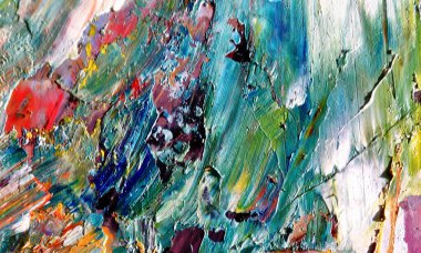 Renk dokusu. Tuvale elle çizilmiş yağlı boya resim. Soyut sanat geçmişi. Modern, çağdaş sanat. Renkli tuval. Duvar dekoru arkaplanı