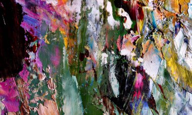 Renk dokusu. Tuvale elle çizilmiş yağlı boya resim. Soyut sanat geçmişi. Modern, çağdaş sanat. Renkli tuval. Duvar dekoru arkaplanı