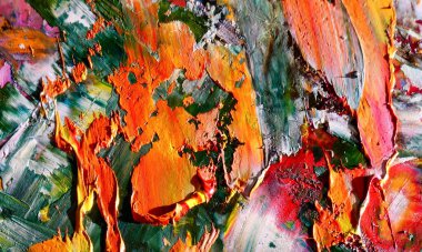 Renk dokusu. Tuvale elle çizilmiş yağlı boya resim. Soyut sanat geçmişi. Modern, çağdaş sanat. Renkli tuval. Duvar dekoru arkaplanı