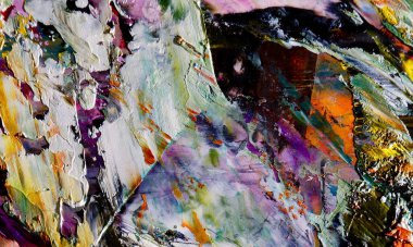 Renk dokusu. Tuvale elle çizilmiş yağlı boya resim. Soyut sanat geçmişi. Modern, çağdaş sanat. Renkli tuval. Duvar dekoru arkaplanı