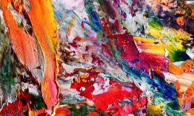 Renk dokusu. Tuvale elle çizilmiş yağlı boya resim. Soyut sanat geçmişi. Modern, çağdaş sanat. Renkli tuval. Duvar dekoru arkaplanı