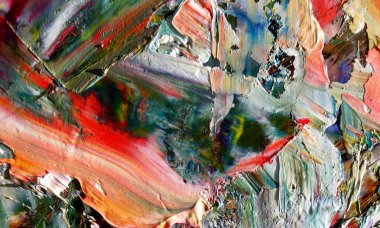 Renk dokusu. Tuvale elle çizilmiş yağlı boya resim. Soyut sanat geçmişi. Modern, çağdaş sanat. Renkli tuval. Duvar dekoru arkaplanı