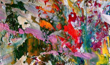 Renk dokusu. Tuvale elle çizilmiş yağlı boya resim. Soyut sanat geçmişi. Modern, çağdaş sanat. Renkli tuval. Duvar dekoru arkaplanı